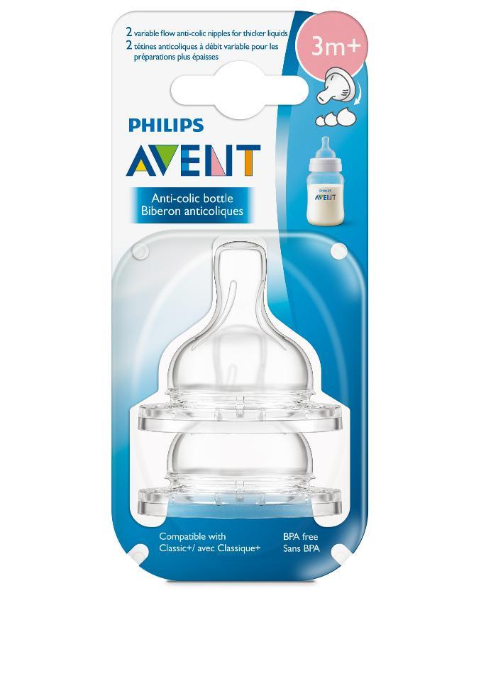 Philips AVENT Natural Baby Bottle Medium Flow Nipple 3M+, One Size, 2 Count  