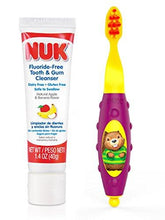 Load image into Gallery viewer, NUK, Grins &amp; Giggles Toddler Toothbrush Set, 12+ Months, 1 Cleanser &amp; 1 Brush (Pink)