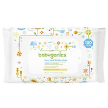 Load image into Gallery viewer, BabyGanics, Face, Hand &amp; Baby Wipes, Fragrance Free, 100 Wipes