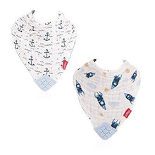 Load image into Gallery viewer, Nuby - Reversible 100% Natural Cotton Muslin 2 Piece Teething Bib