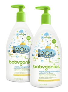 BabyGanics, Extra Gentle, Moisturizing Daily Lotion, Fragrance Free, 17 fl oz (502 ml)