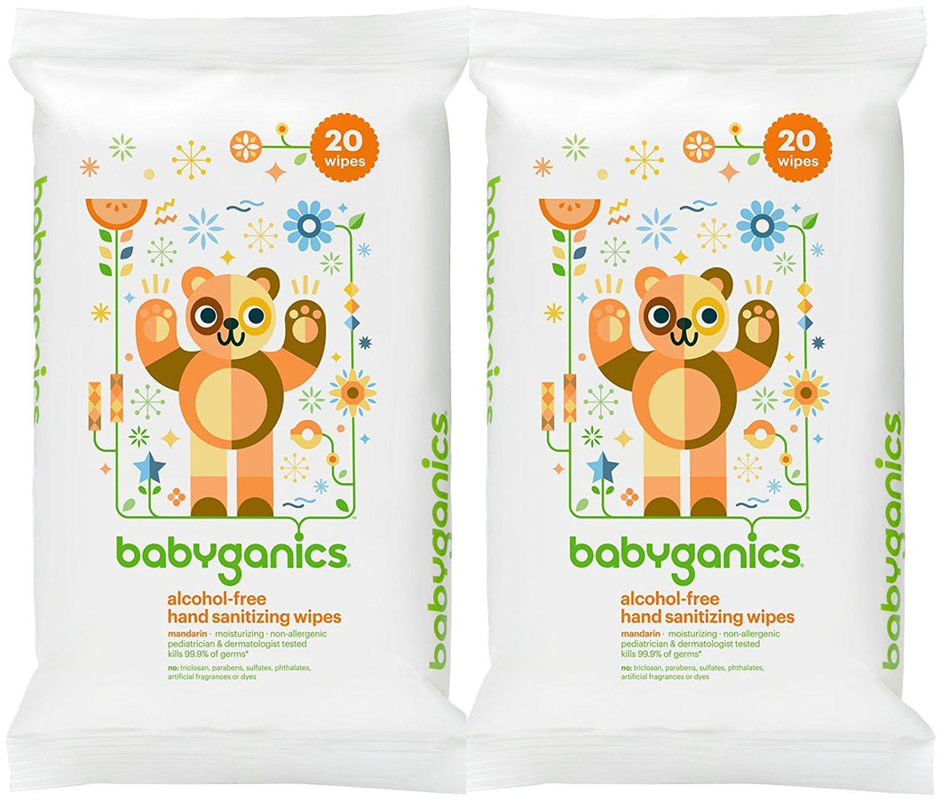 BabyGanics, Hand Sanitizing Wipes, Alcohol Free, Mandarin, 20 Wipes