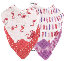 Load image into Gallery viewer, Nuby - Reversible 100% Natural Cotton Muslin 2 Piece Teething Bib