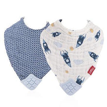 Load image into Gallery viewer, Nuby - Reversible 100% Natural Cotton Muslin 2 Piece Teething Bib