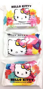 Hello Kitty Hand & Face Wipes 10's, 3 pack