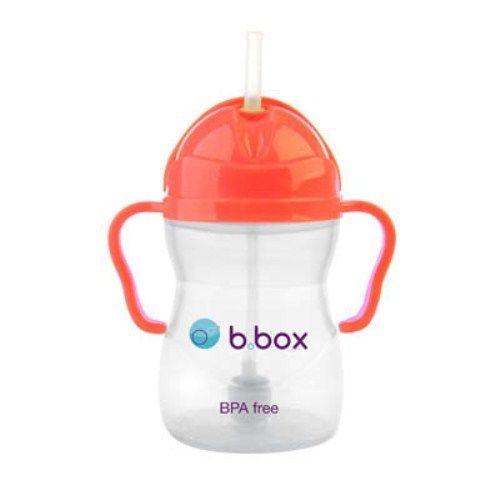 b.box Sippy Cup with Straw - Watermelon - Neon Edition - 8 oz